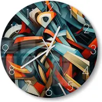 DEQORI DEQOART Glasuhr Ø30 cm Zahlen 'Geometrie des Lichts' Wanduhr Glas Uhr Design leise Küchenuhr