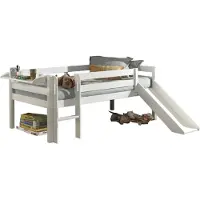 58 aufm Kessel Kojenbett mit Rutsche Karolina 208x175x83 Massivholz Weiß