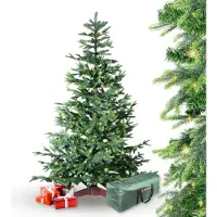 Gartenpirat Künstlicher Weihnachtsbaum BonTree Fichte 210 cm mit Beleuchtung 330 LED warmweiß Komfort-Set Christbaum mit Holzständer und Aufbewahrungstasche