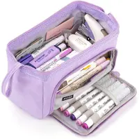 RPSTrading Federm?ppchen mit grossem Pencil case Tragbare Stifttasche Tragbare kosmetisches Office High School Organizer College Studentin M?dchen -Violett