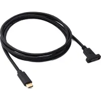 System-S USB 3.1 Kabel 180 cm Typ C Stecker zu Buchse Schraube in Schwarz
