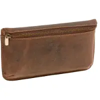 LEAS Gürteltasche mit Volllederausstattung Echt-Leder, Dunkelbraun 18x10x4cm (LxBxH) Vintage-Collection