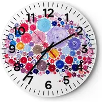 ARTTOR Wanduhr - Rund - Glasuhr - Gehirn Innovation Inspiration - 40x40cm - Schleichendes Uhrwerk - Lautlos - zum Aufhängen bereit - Dekoration Modern - Wanddekoration aus Glas - C4AR40x40-2977