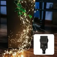 Hellum LED Girlande Lichterkette 576 LED warmweiß Deko Party Timer Garten Outdoor IP44