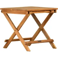 Kai Wiechmann Teakholz Balkontisch Cuneo Handbag als klappbarer Campingtisch und Beistelltisch aus Holz Blumenhocker 50 x 50 cm
