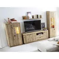 Freiraum Wohnwand >Delamar< (4-teilig) in Evoke Eiche Nachbildung - 328x197x40 (BxHxT)