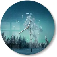 DEQORI DEQOART Glasuhr Ø50 cm Zahlen 'Eisige Stille' Wanduhr Glas Uhr Design leise Küchenuhr