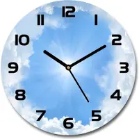 Tulup Wanduhr aus Glas 30fi Glasbild Glasuhr Gehärtetes Glas - schwarze-zeiger - Clouds in the sky