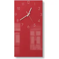 DEQORI Glasuhr 30x60 cm Zahlen 'Rot' Wanduhr Glas Uhr Design leise Küchenuhr