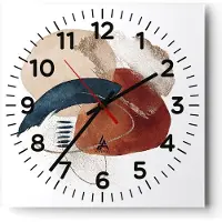 ARTTOR Wanduhr - Quadrat - Glasuhr - Abstraktion Flecken Modern - 40x40cm - Schleichendes Uhrwerk - Lautlos - zum Aufhängen bereit - Dekoration Modern - Wanddekoration aus Glas - C4AC40x40-4561