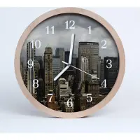 Tulup Holzuhr 30fi cm wanduhr - Stadtgebäude Stadt