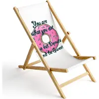 Ferocity Holz Liegestuhl Klappbar Klappliegestuhl Sonnenliege Strandstuhl Wechselbezug Motiv Donut You are what you eat [119]