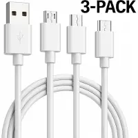 H24z Micro-USB Ladekabel – Schnelllade- & Datenkabel, robust und flexibel – 3er Pack