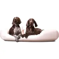 Tierlando Orthopädisches Hundebett SAMMY | Pflegeleichtes Kunstleder | L-XXXXL - Größe: 140x105cm | Farbe: 05 Creme