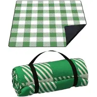 Zimtky Picknickdecken 200x200 cm ,extra große Picknickdecke, Machine washable Camping Decke, Picknick decke Wasserdicht, Decke Outdoor, Faltbar Strandmatte mitSchultergurt,ideal für Strand Park79''x79' 'Grün