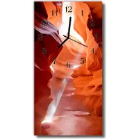 Tulup Glasuhr Wanduhr Küchenuhr Echt-Glas 30x60 Bergschlucht Orange