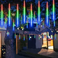 Lapalife Meteorschauer Regen Lichter, 192 LEDs Eiszapfen Lichterkette Wasserdicht für Innen Weihnachten Deko, Bunt