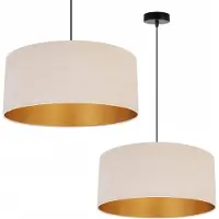 Light11 HOME Kronleuchter Pendelleuchte mit goldenem Velours Lampenschirm – Elegante Hängelampe Deckenlampe für Wohnzimmer und Esszimmer