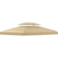 Welikera Ersatzdach für Pavillon 3 x 4 m wasserabweisend Pavillondach mit Doppeldach Beige