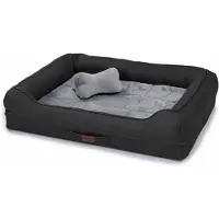 Raikou Hundematte Hundebett mit Abnehmbarem Kissen, waschbar und rutschfest Schlafplatz Hundesofa Tierbedarf, Schwarz, 80x60x7cm