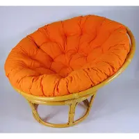 Rattani Rattan Papasansessel , Papasan Durchmesser 110 cm, Fb. Honig, Polster Uni Living 190 Orange