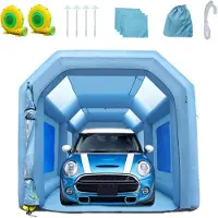 StarTech.com Tragbare Aufblasbares Farbzelt für Sprühmalerei - DIY Farbautomat - 480 + 750 W - 5 x 2,2 x 2,1 m - Blaue Spritzschutz Farbkabine - Hobby-Lackierwerkzeug - Auto Lackierkabine - 210D Oxford-Gewebe.