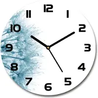Tulup Wanduhr aus Glas 30fi Glasbild Glasuhr Gehärtetes Glas - schwarze-zeiger - Dandelion