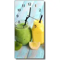 Tulup Glasuhr Wanduhr Küchenuhr Echt-Glas 30x60 Cocktails Mehrfarbig