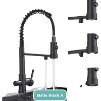OEM Küchenarmatur, 360 Grad Drehung, Wasseraufbereitung, Matte schwarz a