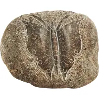 Locker Kobolo Dekostein BUTTERFLY aus Naturstein - Eingangsbereich Deko Dekoration Zuhause Home Grau Stein Gartendeko Eingang Schmuck Bodenstein