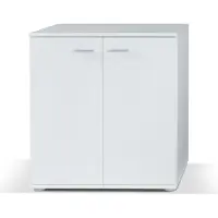 Masseno Kommode MICHELE 71 cm Sideboard mit 2 Türen für Wohnzimmer Schlafzimmer Modern 71x35x75 cm Weiß / Weiß