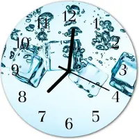 Tulup Glasuhr Wanduhr Küchenuhr Echt-Glas 30fi cm Eis blau