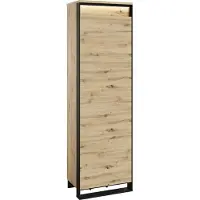 Furniture24 Kleiderschrank Quant QG-01 Dielenschrank 60x200x40 cm Artisan Eiche Schrank Loft