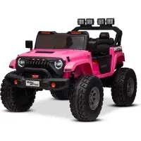 Beneo Elektrisches Kinderauto Motors OFFRIDE 4x4 Zweisitzer 24V, rosa, MP3-Player mit USB/AUX-Eingang, 4x4 Antrieb, Lithium-Akku, große EVA-Räder mit Hinterradfederung, Fernbedienung, LED-Lichter