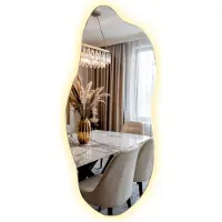 Decormat Großer Lichtspiegel – LED Badspiegel mit Stil – Universell einsetzbar – minimalistischer Look – 45x100 cm – Warmweiß 3000K