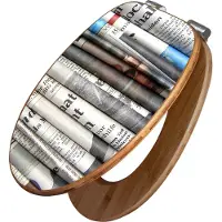 Banjado Design WC Sitz Bambus Absenkautomatik -Zeitungen - Toilettendeckel mit Absenkautomatik Holz/hochwertiger Bambus Klodeckel/WC-Sitz für alle gängigen Toiletten [TDB2 10039]