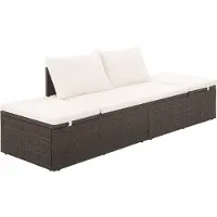 Syfax Gartenbett Braun 195×60 cm Poly Rattan