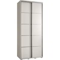 MEBLE KRYSPOL Davos 4 Schrank, zwei Türen - 235,2x100x45 cm - Weiß Weiß Silber