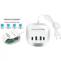 Powerstar Ladestecker / Tischlader 220V/3A - Universal Desktop T3P - USB-A und USB-C 40W weiss
