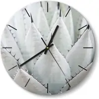 DEQORI Glasuhr Ø30 cm Modern 'Agavenästhetik' Wanduhr Glas Uhr Design leise Küchenuhr