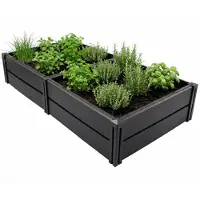 NYVI Hochbeet NYVIGreen L 158x82x31cm 336 Liter - Kunststoff Kräuterbeet für Garten, Terrasse, Balkon - Wetterfest, UV-resistent, Rostfrei, Langlebig - Einfache Steckmontage & Erweiterbarkeit