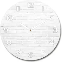 Tulup Wanduhr aus Glas 30fi Glasbild Glasuhr Gehärtetes Glas - weisse-zeiger - Brick wall