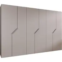 MEBLE KRYSPOL Schrank 300x202x52 cm mit Kleiderstange, 6xTür, ANDREW, Kaschmir, Griff Kaschmir