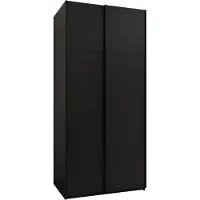 MEBLE KRYSPOL LUX 1 Kleiderschrank - 245,5x120x64cm - Schwarz, Schwarz, Schwarz