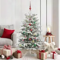 vidaXL "Schlussverkauf" Künstlicher klappbarer Weihnachtsbaum(1 pc) - Kunstbaum/Tannenbaum - Weiß 150 cm PE und PVC C7439