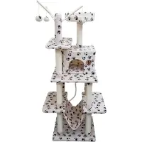 ESTEXO Kratzbaum Katzenbaum Katzenkratzbaum 155 cm Kletterbaum Spielbaum Footprint