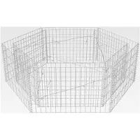 Markenlos Verzinktes Stahl-Gabionen-Hochbeet 160x140x50 cm, stabil und langlebig, für Steine/Kies - Silber