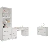 Mirjan 24 Wohnzimmer-Set Tireno VI, Wohnzimmer vom Hersteller (Farbe: Weiß Velvet)