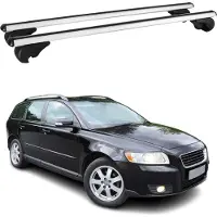 Omtec Dachträger für Volvo V50 2004-2012 Gepäckträger Grundträger Aluminium Silber 2x