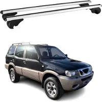 Omtec Dachträger Grundtäger für Nissan Terrano R20 1993-2006 75kg Alu Silber 2 tlg